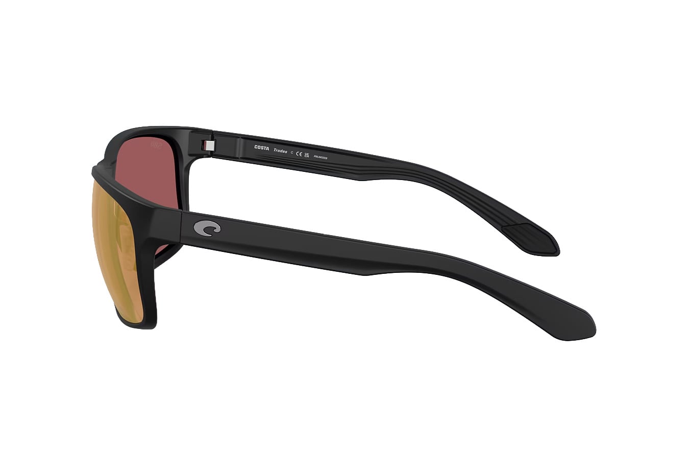 COSTA DEL MAR Trades Matte Black Frame with Gold Mirror Lenses Sunglasses